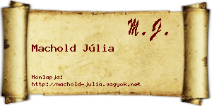 Machold Júlia névjegykártya