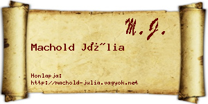 Machold Júlia névjegykártya